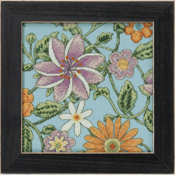 Набор для вышивания бисером MILL HILL Голубые цветы 2 19,6х19,6 см
