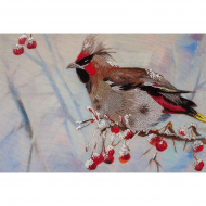Набор для вышивания PANNA Живая картина арт. JK-2028 Свиристель 17х11,5 см