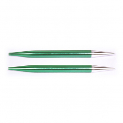 47510 Knit Pro Спицы съемные для вязания Zing 8мм для длины тросика 28-126см, алюминий, изумрудный 2шт