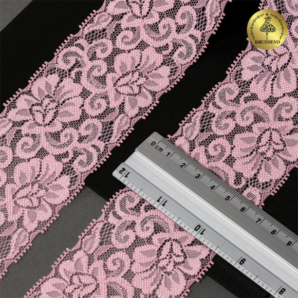 Кружево-стрейч KRUZHEVO арт.TBY.L840 шир.65мм цв.F133 нежно-розовый уп.25м Кружево-стрейч KRUZHEVO арт.TBY.L840 шир.65мм цв.F133 нежно-розовый уп.25м