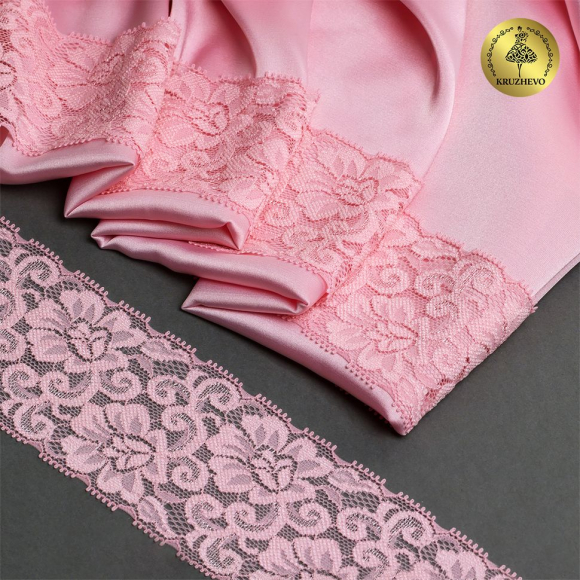 Кружево-стрейч KRUZHEVO арт.TBY.L840 шир.65мм цв.F133 нежно-розовый уп.25м Кружево-стрейч KRUZHEVO арт.TBY.L840 шир.65мм цв.F133 нежно-розовый уп.25м