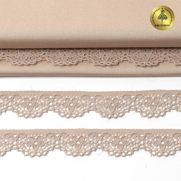 Кружево-стрейч KRUZHEVO арт.TBY.8031 шир.15мм цв.S185 серебристый пион уп.50м Кружево-стрейч KRUZHEVO арт.TBY.8031 шир.15мм цв.S185 серебристый пион уп.50м