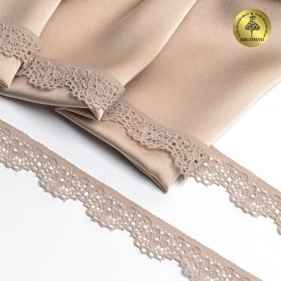 Кружево-стрейч KRUZHEVO арт.TBY.8031 шир.15мм цв.S185 серебристый пион уп.50м Кружево-стрейч KRUZHEVO арт.TBY.8031 шир.15мм цв.S185 серебристый пион уп.50м