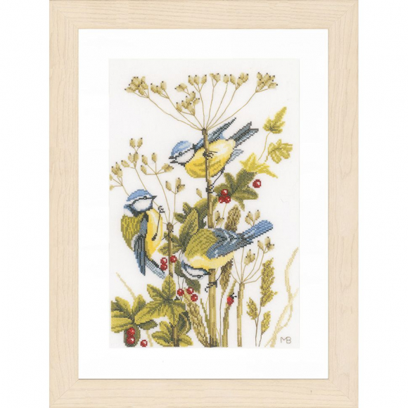 Набор для вышивания LANARTE арт.PN-0156945 Синицы 38х27 см