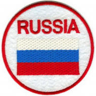 Термоаппликация Russia арт.TBY.FLAG.2 цв.красн/бел/син ?80мм уп.10шт