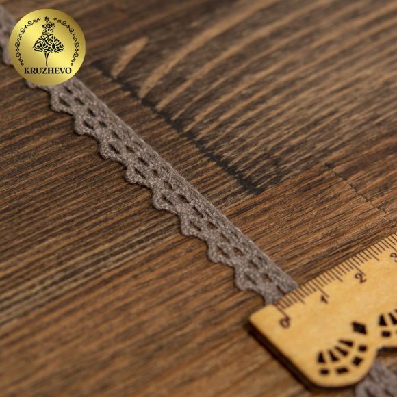 Тесьма вязаная KRUZHEVO 10мм TBY-5036.21 цв.21 какао уп.10м