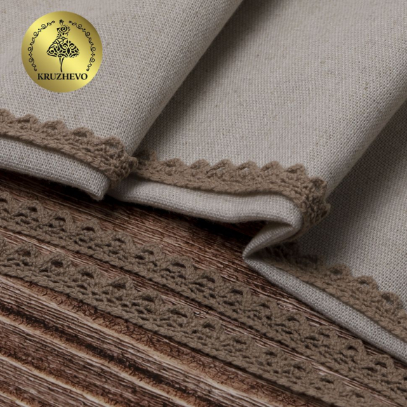 Тесьма вязаная KRUZHEVO 10мм TBY-5036.21 цв.21 какао уп.10м