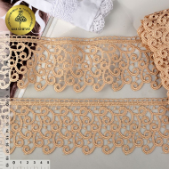 Кружево гипюр KRUZHEVO арт.TR.8G8386 шир.80мм цв.14 капучино уп.9м