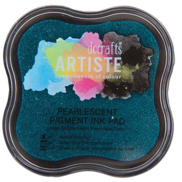 81547_Подушка штемпельная пигментная, цвет морской волны металлик