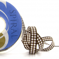 23975_Лента с рисунком клетка SAFISA, 11 мм, 25 м, цвет 17, коричневый