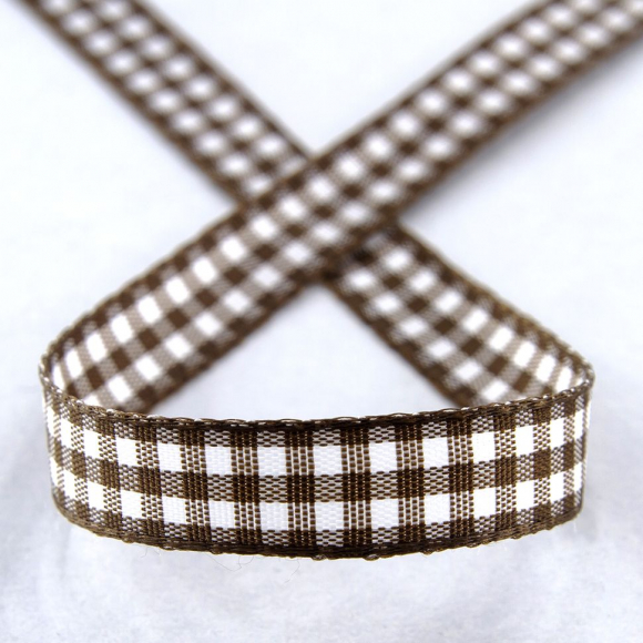 23975_Лента с рисунком клетка SAFISA, 11 мм, 25 м, цвет 17, коричневый 23975_Лента с рисунком клетка SAFISA, 11 мм, 25 м, цвет 17, коричневый