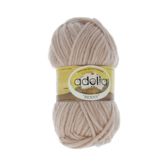 Пряжа ADELIA BENNY (100% шерсть) 5х100г/96м цв.711 св.бежевый Пряжа ADELIA BENNY (100% шерсть) 5х100г/96м цв.711 св.бежевый