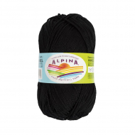 Пряжа ALPINA ANABEL (100% мерсеризованный хлопок) 10х50г/120м цв.001 черный