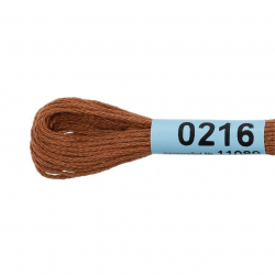 Нитки для вышивания Gamma мулине (0207-0819) 100% хлопок 24 x 8 м цв.0216 св.коричневый
