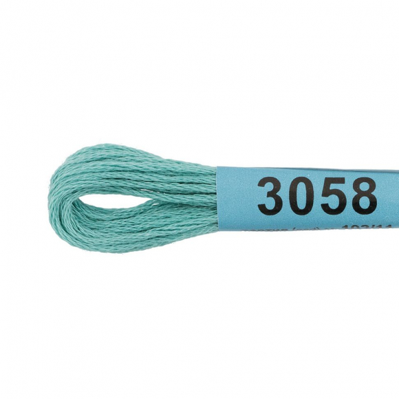 Нитки для вышивания Gamma мулине (0820-3070) 100% хлопок 24 x 8 м цв.3058 бирюза