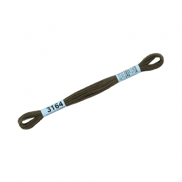 Нитки для вышивания Gamma мулине (3071-3172) 100% хлопок 24 x 8 м цв.3164 т.коричневый хаки