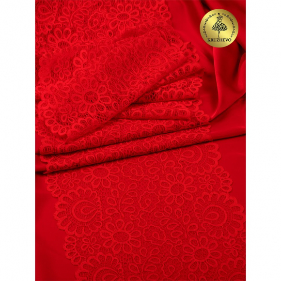 Кружево-стрейч KRUZHEVO арт.TBY.YSTL00839 шир.205мм цв.100 красный уп.25м Кружево-стрейч KRUZHEVO арт.TBY.YSTL00839 шир.205мм цв.100 красный уп.25м