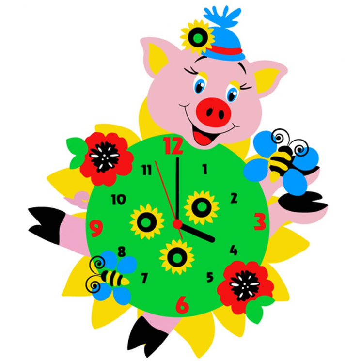 Набор для творчества из фоамирана Часы Хрюшка арт.КК.CL014