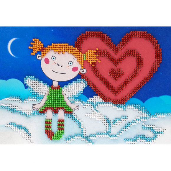 Набор для вышивания бисером LOUISE арт. L603 Девочка на облаке 13х18 см