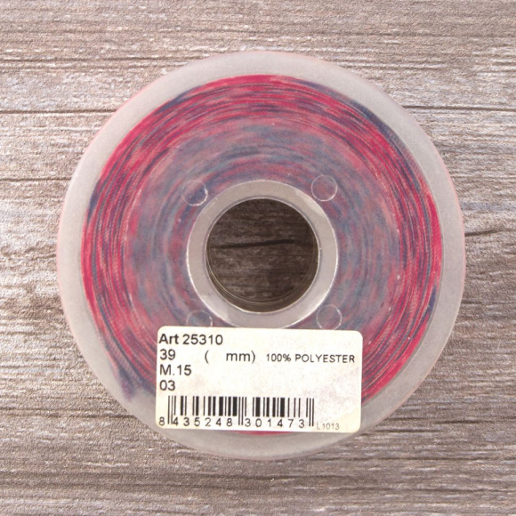 Лента репсовая SAFISA с рисунком, 39 мм, 15 м, цвет 03, розовый