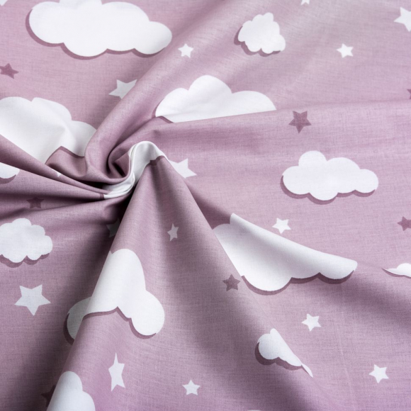 Ткань ранфорс Облака, арт.WH 2813-v07, 130г/м?,100% хлопок, шир.240см, цв.пыльная роза, уп.10м