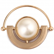 Брошь декоративная TBY.R4074.1 ?59мм цв. золото/белый, уп. 5шт Брошь декоративная TBY.R4074.1 ?59мм цв. золото/белый, уп. 5шт