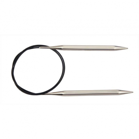 12154 Knit Pro Спицы круговые для вязания Nova cubics 3,25мм/40см, никелированная латунь, серебристый