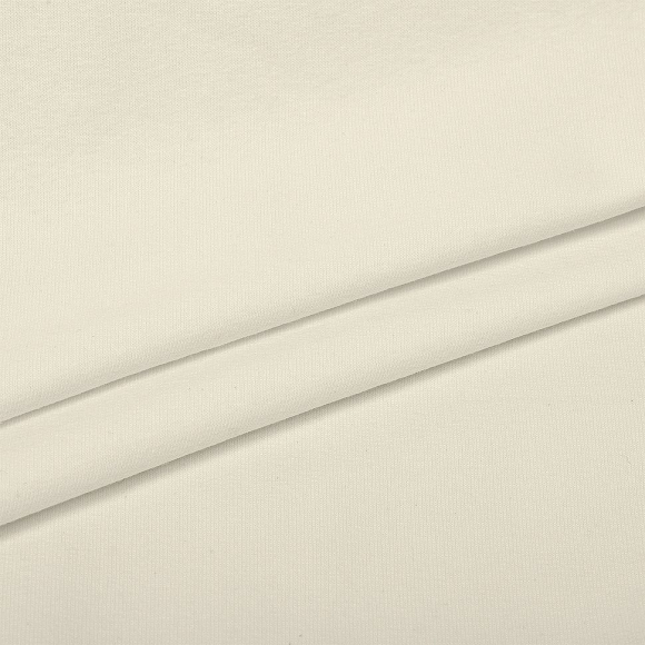 Ткань трикотаж Футер 2х нитка петля с лайкрой 240г пенье 180см экрю 11-0602 уп.10м