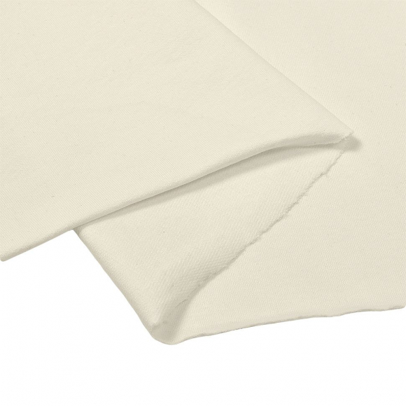 Ткань трикотаж Футер 2х нитка петля с лайкрой 240г пенье 180см экрю 11-0602 уп.10м