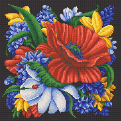 Рисунок на канве КОНЁК арт. 7808 Цветы 40х40см