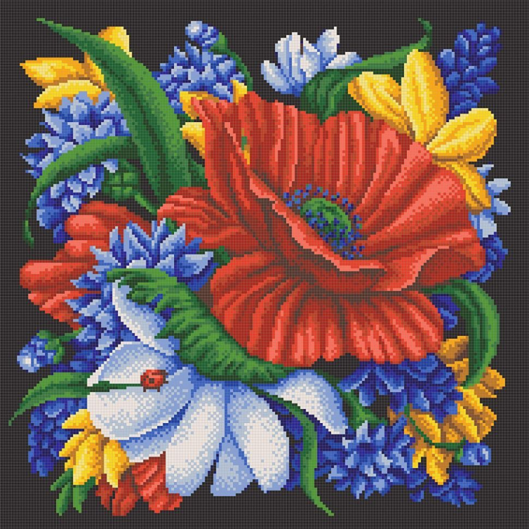 Рисунок на канве КОНЁК арт. 7808 Цветы 40х40см