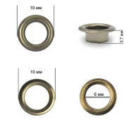 Люверсы сталь TBY.2140 №4 (? 6мм, h 3,7мм) цв. никель черный уп. 1000шт