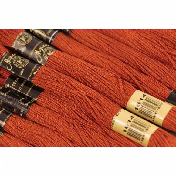 Нитки мулине цв.1614 ярк.терракотовый 12х10м С-Пб