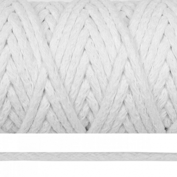 Шнур круглый х/б 05мм цв.белый уп.50м