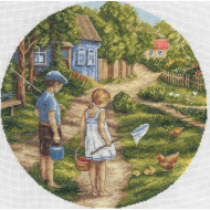 Набор для вышивания PANNA арт. D-1570 Дорогой детства 26,5x26,5 см