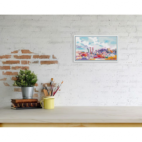 Набор для вышивания PANNA арт. PAN.GM-7358 Индустриальный пейзаж 27х15,5 см