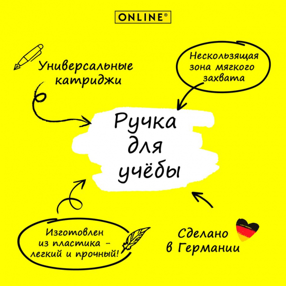 189660_Ручка перьевая "Campus", с синим картриджем, размер пера M, 0.5 мм, принт "Золотые ромбы"