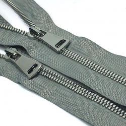 Молния трактор №5 Premium два замка 110см никель D181 серая платина