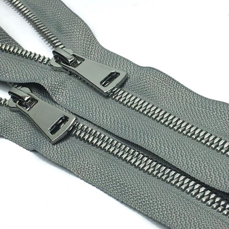 Молния трактор №5 Premium два замка 110см никель D181 серая платина