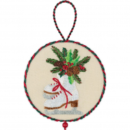 Набор для вышивания PANNA Живая картина арт. JK-2270 Новогодняя игрушка. Коньки 8х8 см