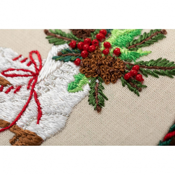 Набор для вышивания PANNA Живая картина арт. JK-2270 Новогодняя игрушка. Коньки 8х8 см