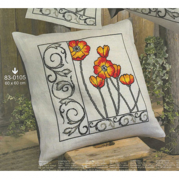 26721_Набор для вышивания подушки "Маки"
