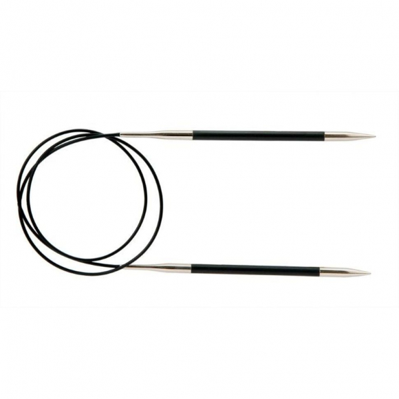 41173 Knit Pro Спицы круговые для вязания Karbonz 6,5мм/60см, карбон, черный
