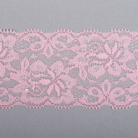 Кружево-стрейч KRUZHEVO арт.AB6S120 шир.55мм цв.04 розовый уп.25м