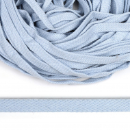 Шнур плоский х/б 12мм турецкое плетение TW цв.117 голубой уп.50м
