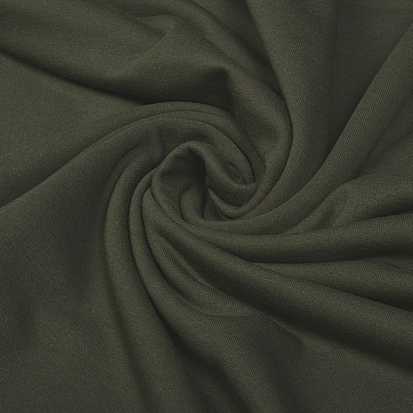 Ткань трикотаж Футер 2х нитка начес с лайкрой 190г опененд 100+100см хаки 19-0415 уп.6м Ткань трикотаж Футер 2х нитка начес с лайкрой 190г опененд 100+100см хаки 19-0415 уп.6м