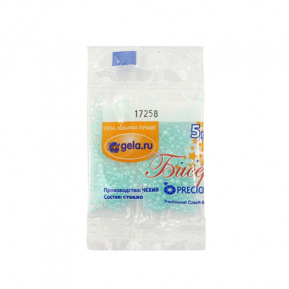 Бисер Preciosa №10, 5 г., цвет №17258 светло-зеленый алебастр