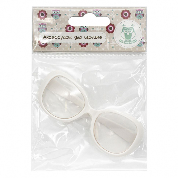 167070_Очки со стеклом, 8,5 см, белые