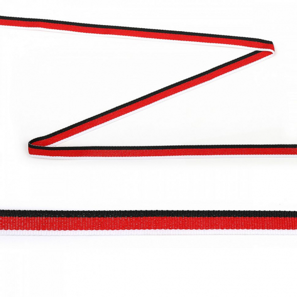 Тесьма TBY тканая Рубчик неэластичная Лампас NET6410 шир.10мм уп,45,7м