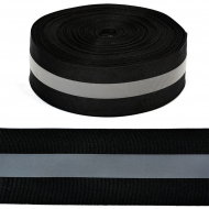 Стропа светоотражающая TBY отр.R200-280 шир.50мм арт.SV.ST50b цв.черный уп.50м